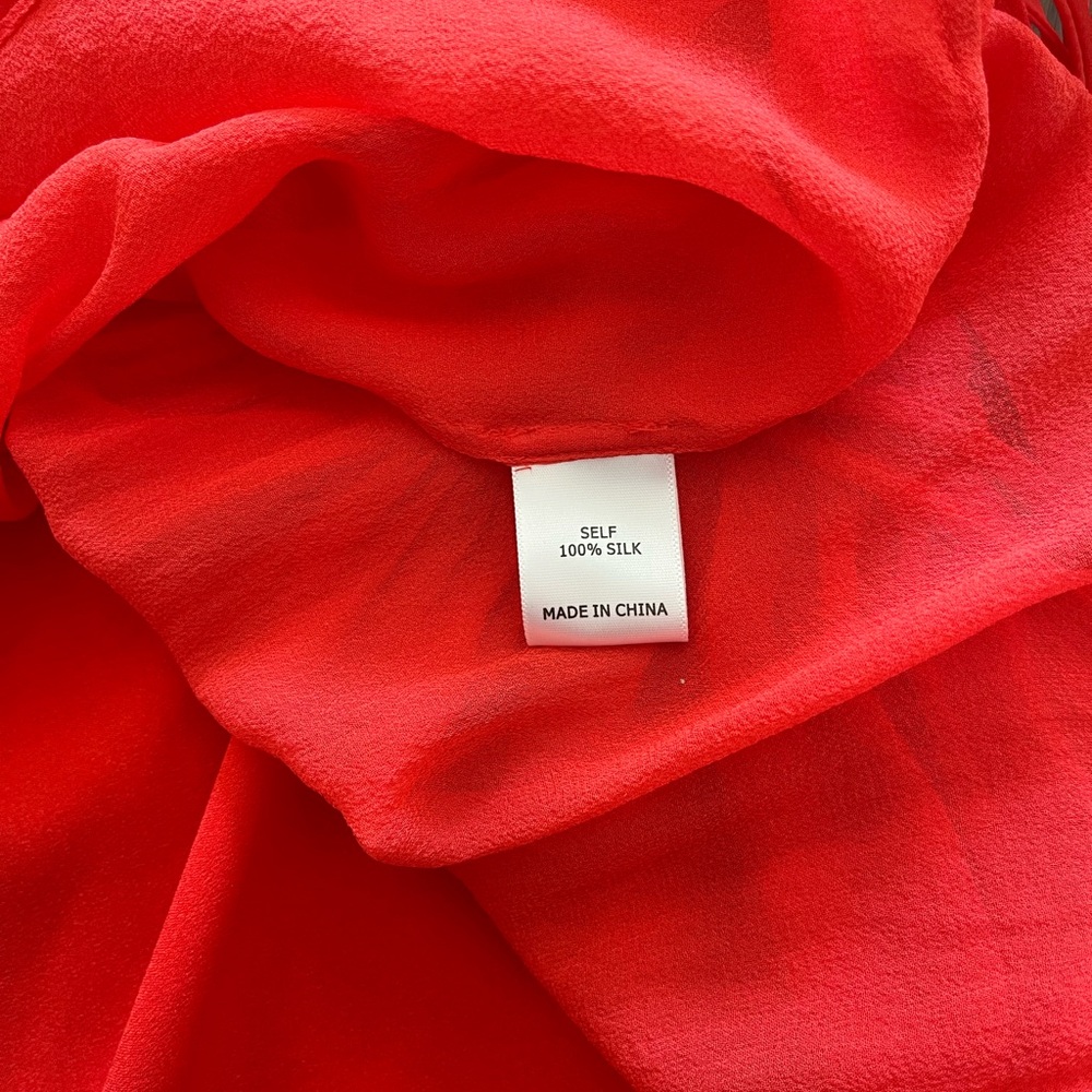 La Ligne Ava Red Chiffon Silk Mini Dress - Picture 8 of 11